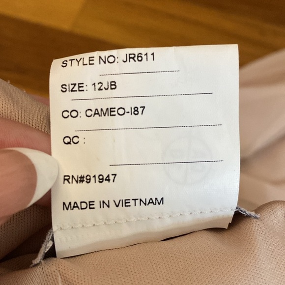 Dessy Girl Tan One Shoulder Dress Size 12 - Picture 9 of 9